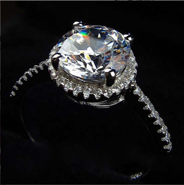 Classic Gypsophila  Ring Carat Marriage Marriage Inlay Zircon Ring Female Jewelry