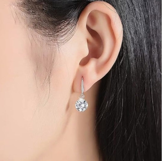 Cubic Zirconia Drop Earrings for Women Simulated Diamond Dangle Earrings Brilliant Cut Crystal Wedding Earrings